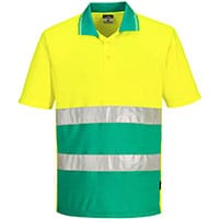 Portwest S175 Hi-Vis Lightweight Contrast Polo Shirt S/S Yellow/Teal Size XXL Regular Fit