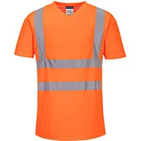 Portwest S179 V-Neck T-Shirt Mesh Inserts Orange XXL
