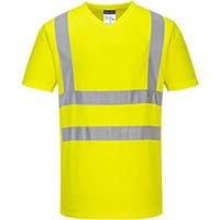 Portwest S179 V-Neck T-Shirt Mesh Inserts Yellow 4XL