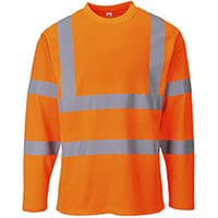 Portwest S278 Hi-Vis Long Sleeve T-Shirt Orange Medium