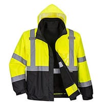 Portwest S365 Hi-Vis Premium 3in1 Bomber Jacket Yellow & Black 4XL