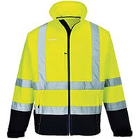 Portwest S425 Hi-Vis Contrast Softshell Jacket Yellow & Navy XXL