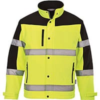 Portwest S429 Hi-Vis Two-Tone Softshell Jacket Yellow Large