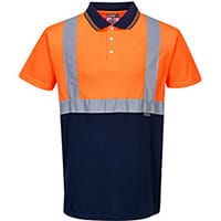 Portwest S479 Hi-Vis 2-Tone Polo Shirt Orange & Navy XSmall