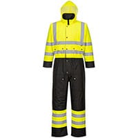 Portwest S485 Contrast Coverall Lined Yellow & Black XL