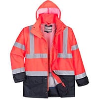 Portwest S768 Hi-Vis 5-in-1 Contrast Executive Jacket Red/Navy Size XS Regular Fit