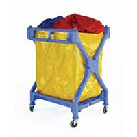 Mobile Folding Laundry Trolley Blue With PVC Bag 314176