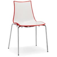 Zebra Bicolore Chrome Leg High Gloss Stacking Canteen Chair White/Red