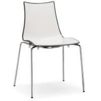 Zebra Bicolore Chrome Leg High Gloss Stacking Canteen Chair White/Anthracite