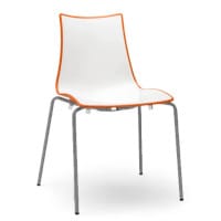 Zebra Bicolore Anthracite Leg Outdoor High Gloss Stacking Chair White/Orange
