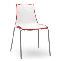 Zebra Bicolore Anthracite Leg Outdoor High Gloss Stacking Chair White/Red