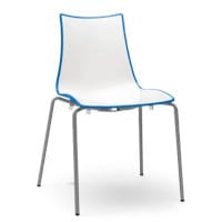 Zebra Bicolore Anthracite Leg Outdoor High Gloss Stacking Chair White/Cornflower Blue