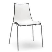 Zebra Bicolore Anthracite Leg Outdoor High Gloss Stacking Chair White/Anthracite