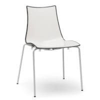 Zebra Bicolore White Leg Outdoor High Gloss Stacking Chair White/Anthracite
