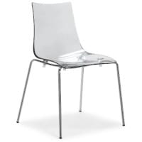 Zebra Antishock Chrome Leg Canteen & Breakout Stacking Chair Transparent