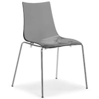 Zebra Antishock Chrome Leg Canteen & Breakout Stacking Chair Translucent Smoked Grey