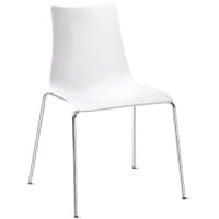 Zebra Antishock Chrome Leg Canteen & Breakout Stacking Chair Glossy White