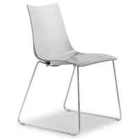 Zebra Antishock Canteen & Breakout Chrome Sled Frame Chair Transparent