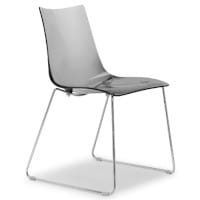 Zebra Antishock Canteen & Breakout Chrome Sled Frame Chair Translucent Smoked Grey