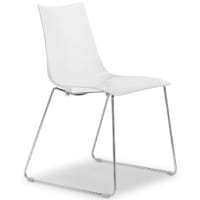Zebra Antishock Canteen & Breakout Chrome Sled Frame Chair Glossy White