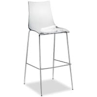 Zebra Antishock Bar Stool With H800mm Chrome Base Transparent