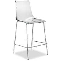 Zebra Antishock Bar Stool With H650mm Chrome Base Transparent