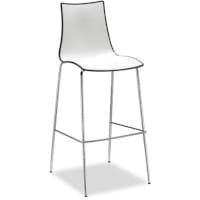 Zebra Bicolore Bar Stool With H800mm Chrome Base White/Anthracite