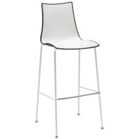 Zebra Bicolore Bar Stool With H800mm White Coated Base White/Anthracite