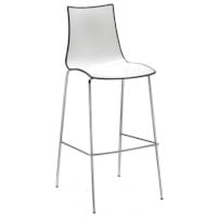 Zebra Bicolore Bar Stool With H650mm Chrome Base White/Anthracite
