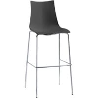 Zebra Technopolymer Bar Stool with H800mm Chrome Base Anthracite