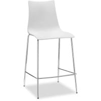 Zebra Technopolymer Bar Stool with H650mm Chrome Base Linen White
