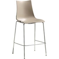 Zebra Technopolymer Bar Stool with H650mm Chrome Base Dove Grey