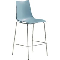 Zebra Technopolymer Bar Stool with H650mm Chrome Base Light Blue