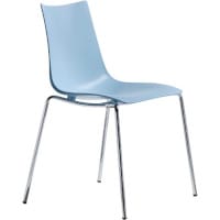 Zebra Technopolymer Chrome Leg Canteen & Breakout Stacking Chair Light Blue