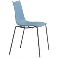 Zebra Technopolymer Outdoor Stacking Chair with Anthracite Coated Leg Light Blue