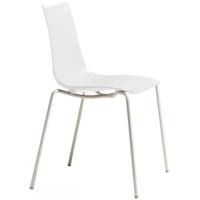 Zebra Technopolymer Outdoor Stacking Chair with Linen Coated Leg Linen White