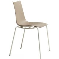 Zebra Technopolymer Outdoor Stacking Chair with Linen Coated Leg Dove Grey