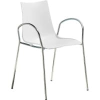 Zebra Technopolymer Canteen & Breakout Chrome Leg Chair with Arms Linen White