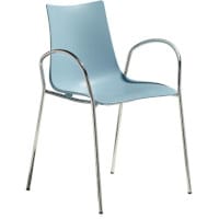 Zebra Technopolymer Canteen & Breakout Chrome Leg Chair with Arms Light Blue