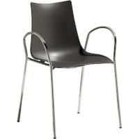 Zebra Technopolymer Canteen & Breakout Chrome Leg Chair with Arms Anthracite