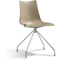 Zebra Technopolymer Canteen Chair with Chrome Trestle Revolving Base Dove Grey