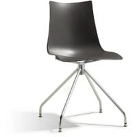 Zebra Technopolymer Canteen Chair with Chrome Trestle Revolving Base Anthracite