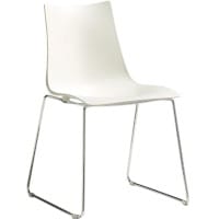 Zebra Technopolymer Chrome Sled Base Canteen & Breakout Chair Linen White