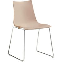 Zebra Technopolymer Chrome Sled Base Canteen & Breakout Chair Dove Grey