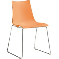 Zebra Technopolymer Chrome Sled Base Canteen & Breakout Chair Orange