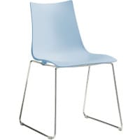 Zebra Technopolymer Chrome Sled Base Canteen & Breakout Chair Light Blue