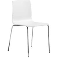 Alice Chrome Leg Canteen & Breakout Stacking Chair Linen White
