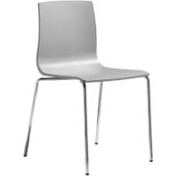 Alice Fire Retardant Chrome Leg Canteen & Breakout Stacking Chair Light Grey