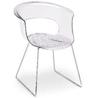 Miss B Antishock Canteen & Breakout Chrome Sled Frame Chair Transparent