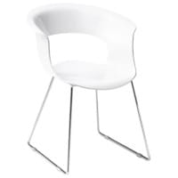 Miss B Antishock Canteen & Breakout Chrome Sled Frame Chair Glossy White